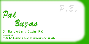 pal buzas business card